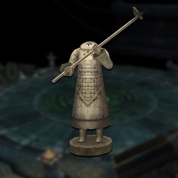 Silent spearguard statue