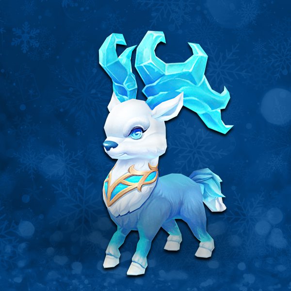 Frosty deer pet