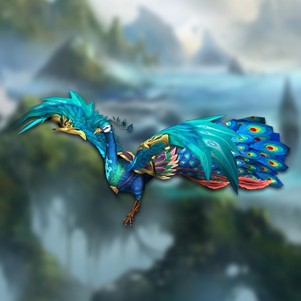 Blue peacock mount 1